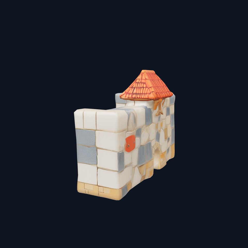 Charming Stone Castle Wall model pack